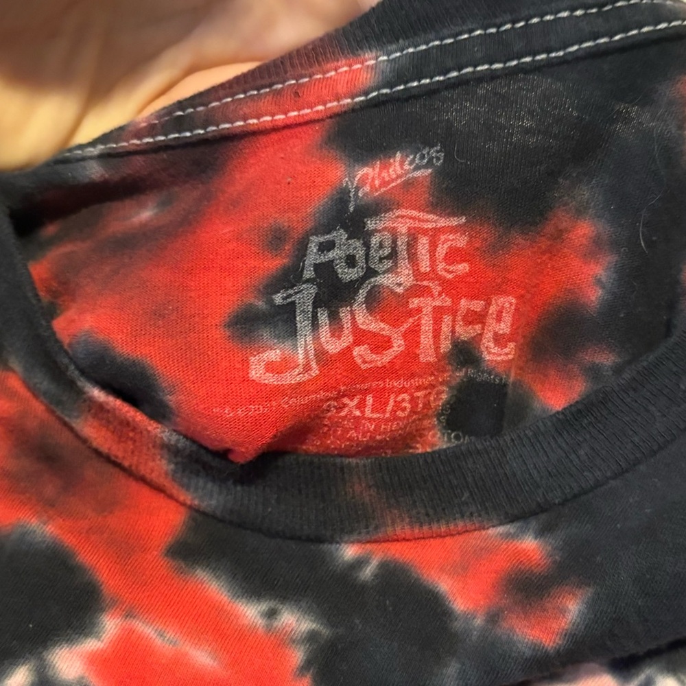 Poetic Justice Red and Black Tie-Dye T-Shirt - Picture 3 of 4